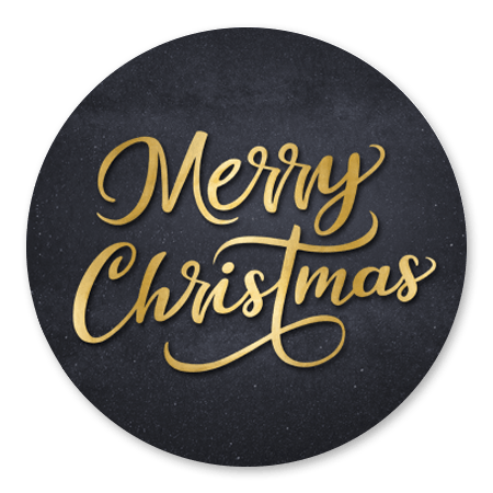 Merry Christmas goud op zwart